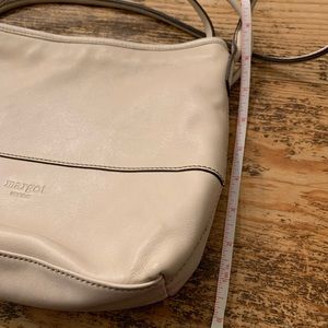 Designer Margot Derby Crossbody in Antique Cream supple leather sold at Madewell